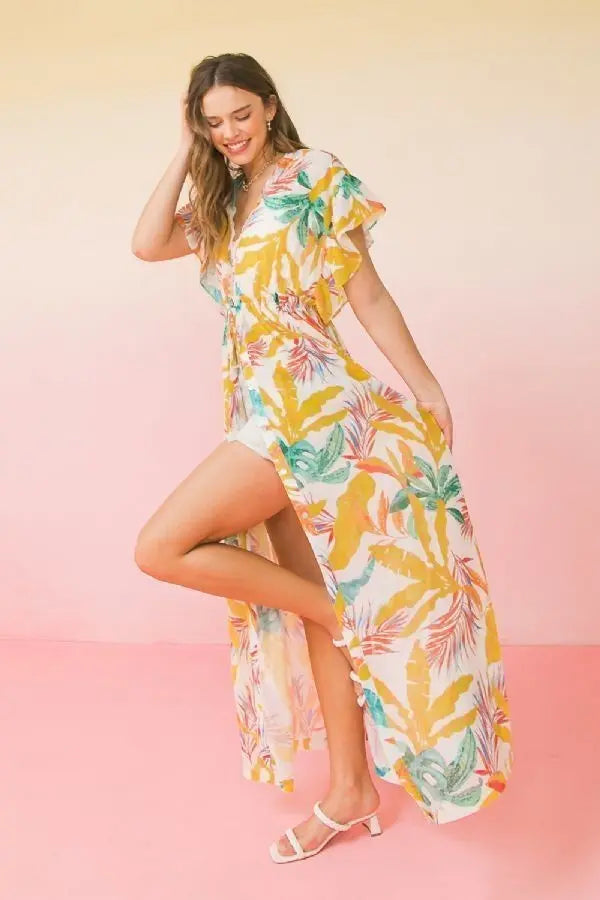 A Printed Woven Maxi Cover Up Sunny EvE Fashion
