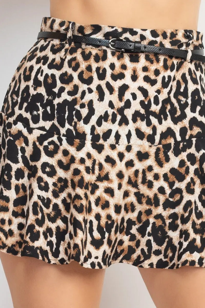 Belted Leopard High-rise Mini Skirt Sunny EvE Fashion
