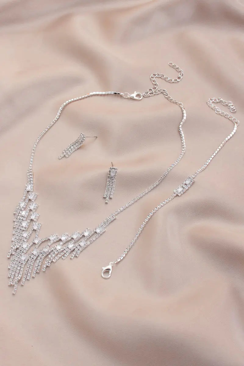 Bridal Rhinestone Bracelet Necklace Set Sunny EvE Fashion