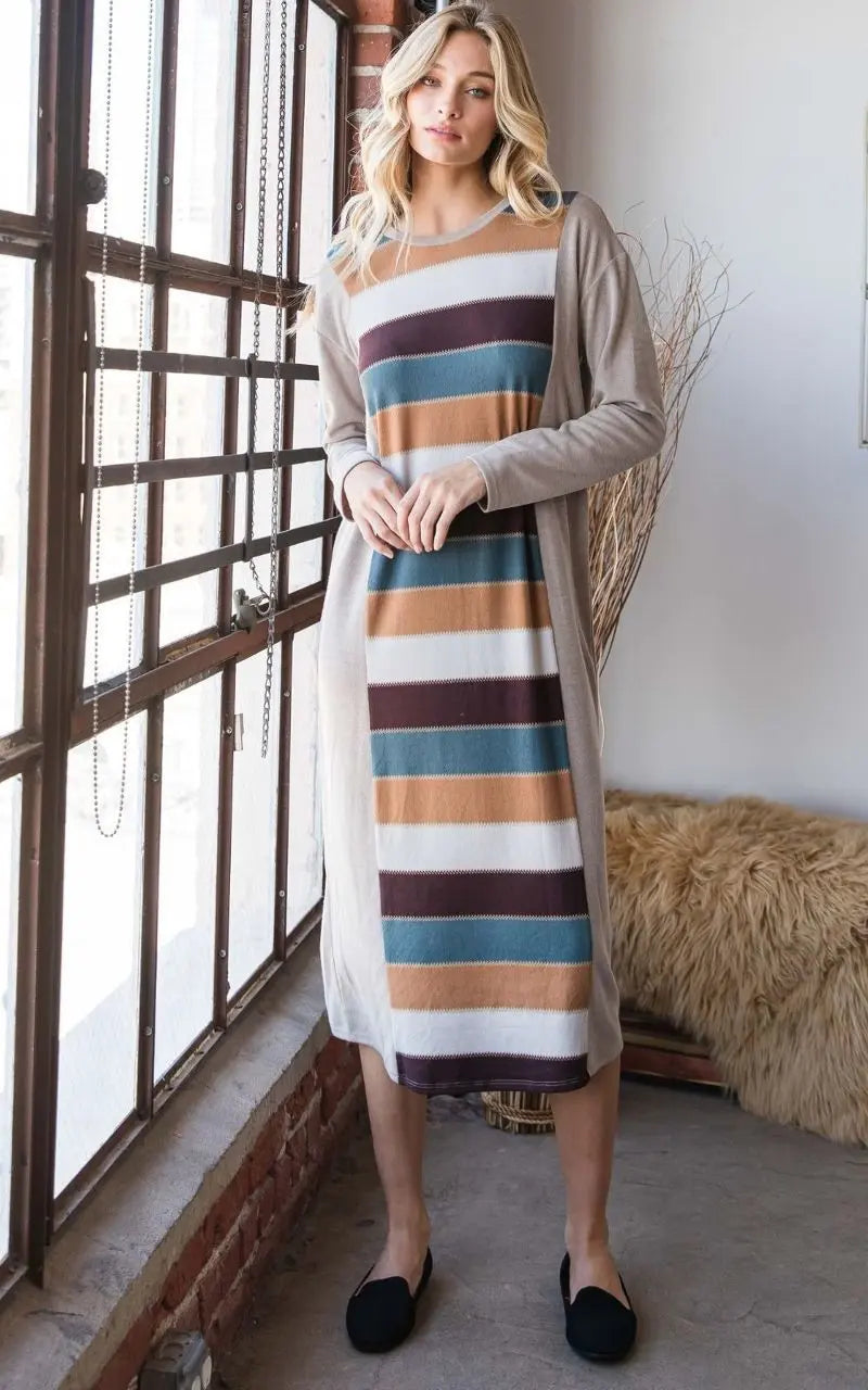 Colorblock Striped Dress Sunny EvE Fashion