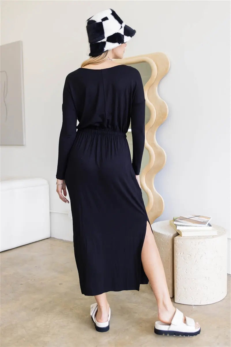 Midi Sleeve Basic Maxi Dress Sunny EvE Fashion
