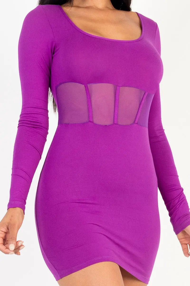 Square neck mesh corset mini dress Sunny EvE Fashion