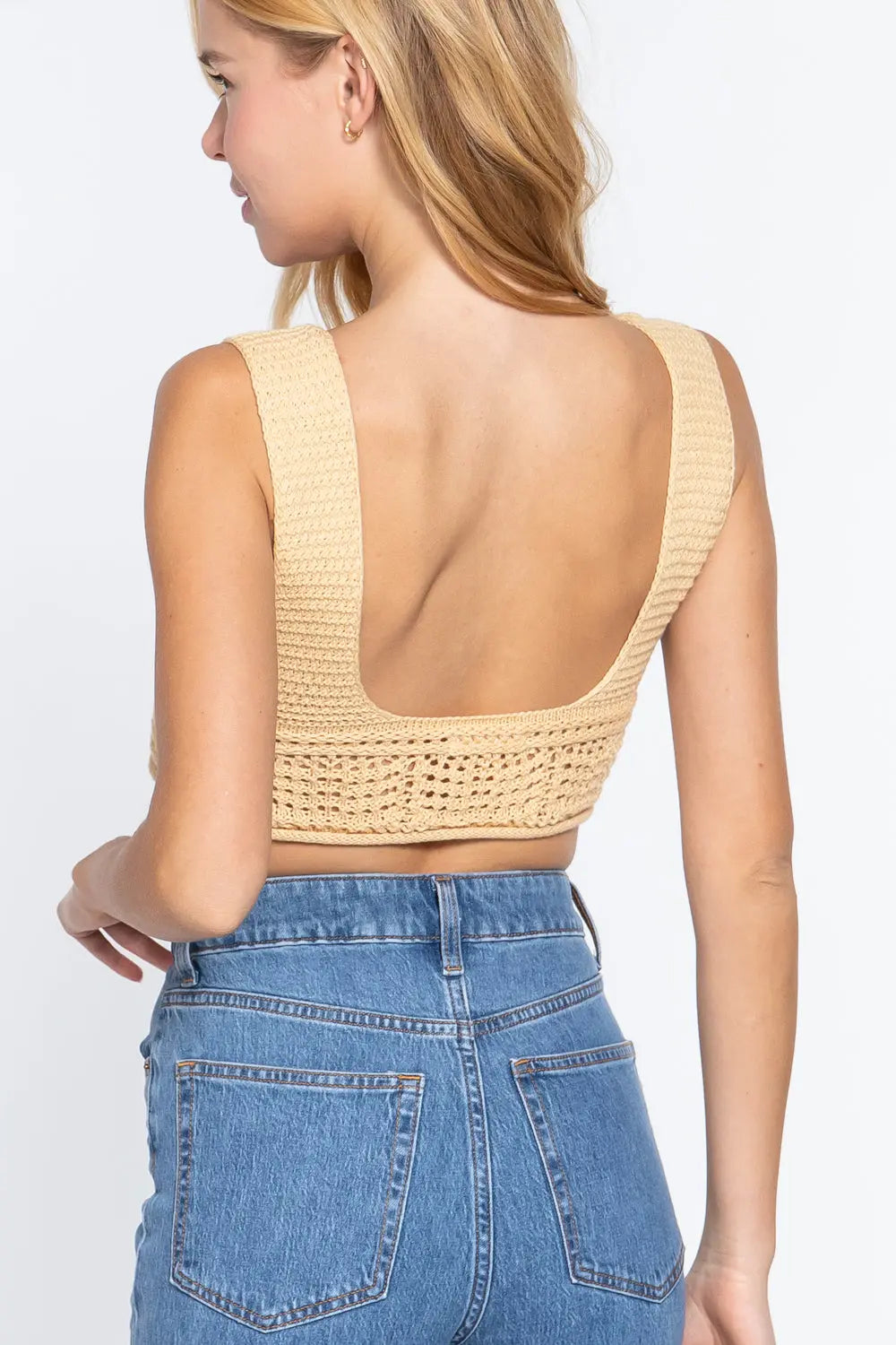 Textured Crop Sweater Tank Top Sunny EvE Fashion