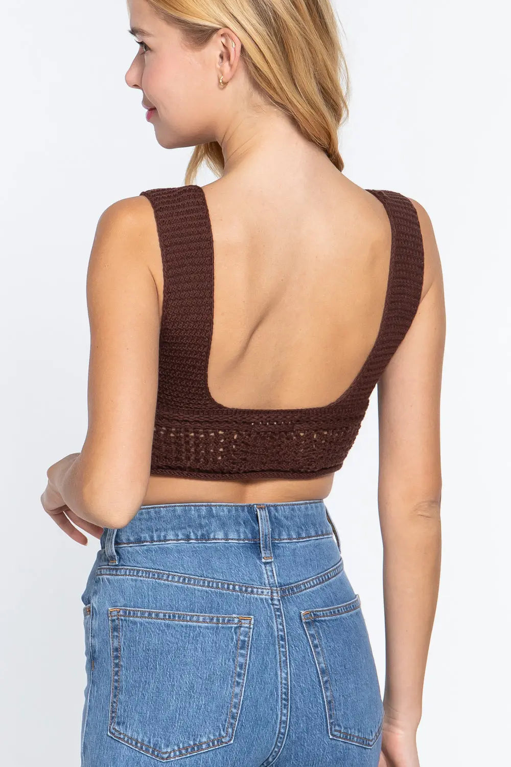 Textured Crop Sweater Tank Top Sunny EvE Fashion