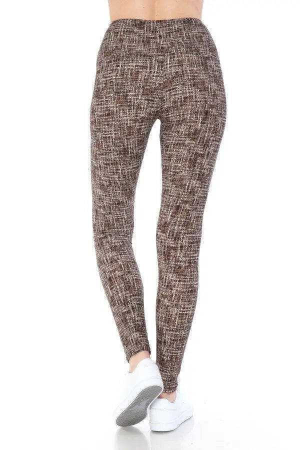 Yoga Style Banded Lined Multi Printed Knit Legging With High Waist Sunny EvE Fashion