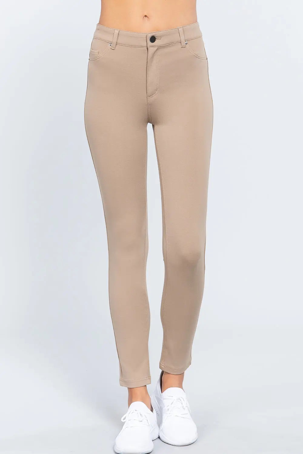 5-pockets Shape Skinny Ponte Mid-rise Pants Sunny EvE Fashion
