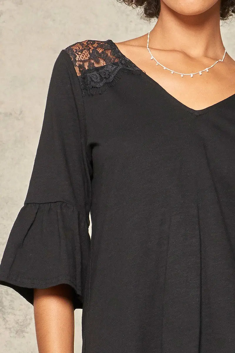 A Knit Top With Deep V Neckline And Yoke Design Sunny EvE Fashion