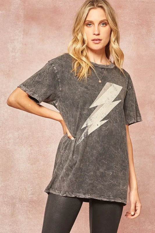 A Mineral Washed Graphic T-shirt Sunny EvE Fashion