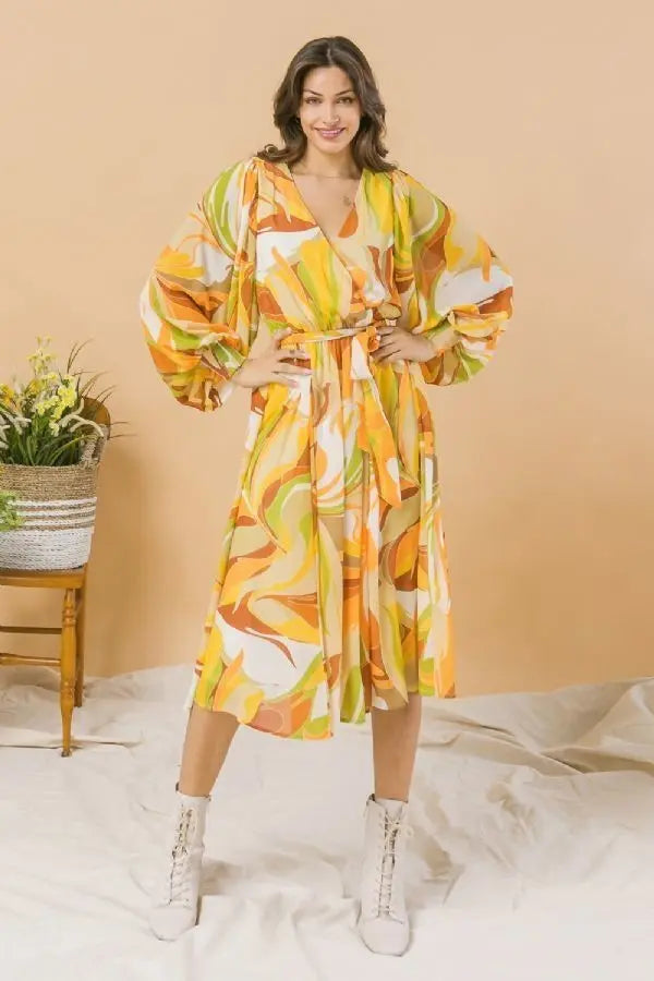 A Printed Woven Midi Dress Sunny EvE Fashion