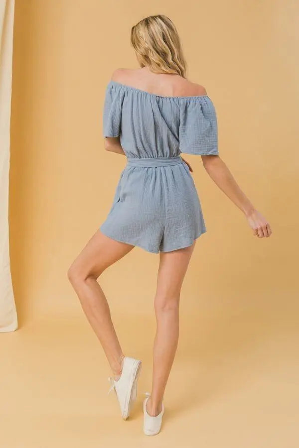 A Textured Woven Romper Sunny EvE Fashion