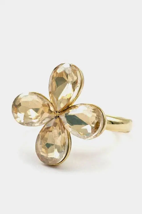 A flower colored stone adjustable ring Sunny EvE Fashion