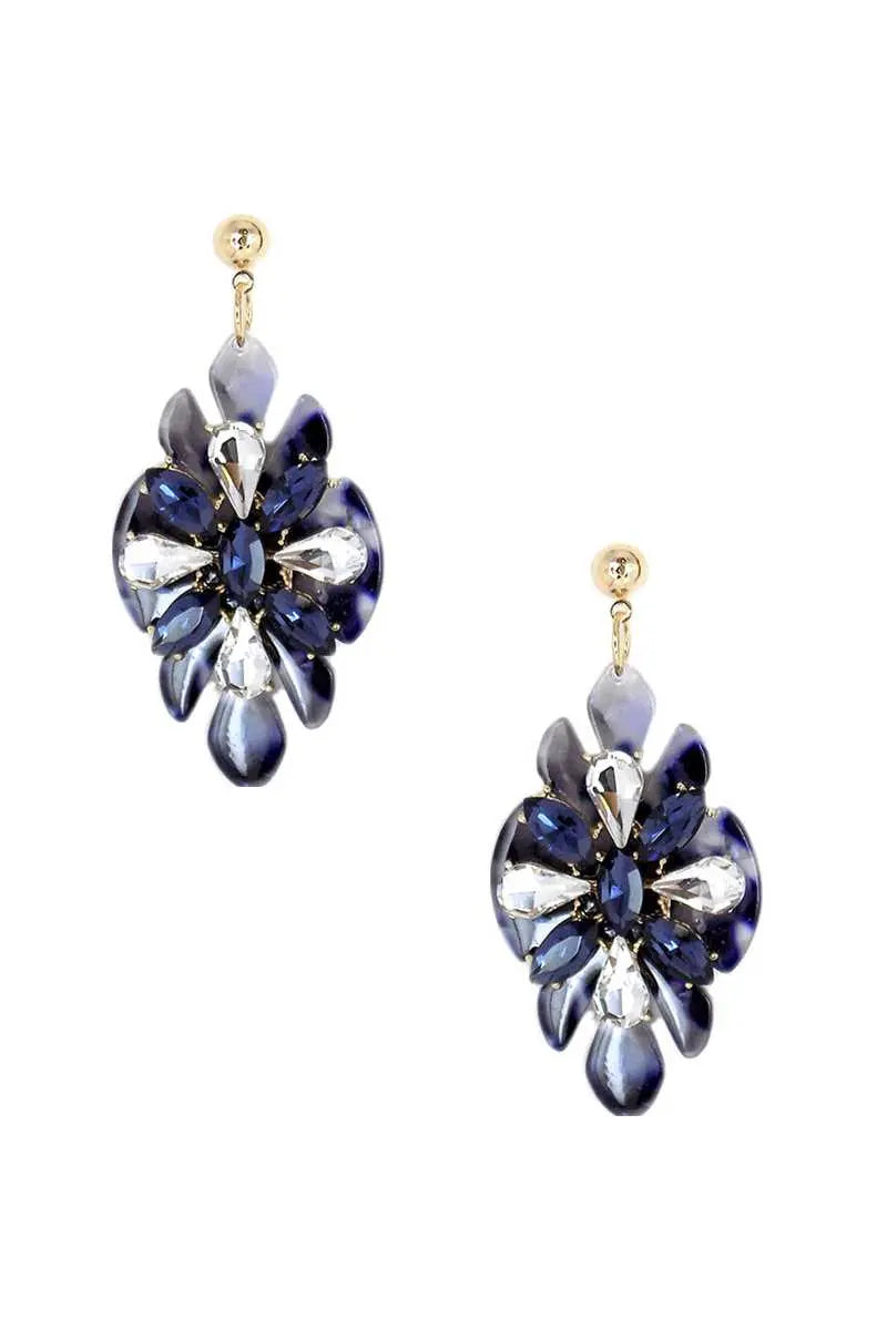 Acetate Rhinestone Flower Dangle Earring Sunny EvE Fashion