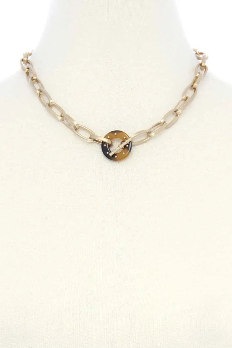 Acetate Ring Oval Link Toggle Clasp Necklace Sunny EvE Fashion