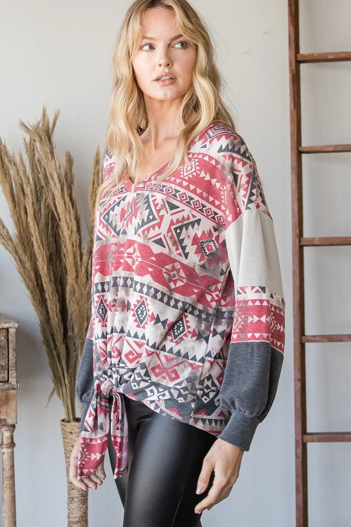 Beautiful Aztec Print Long Sleeve Sweater Sunny EvE Fashion