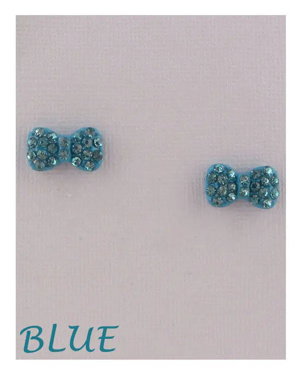 Bow earrings w/decorative rhinestones Sunny EvE Fashion