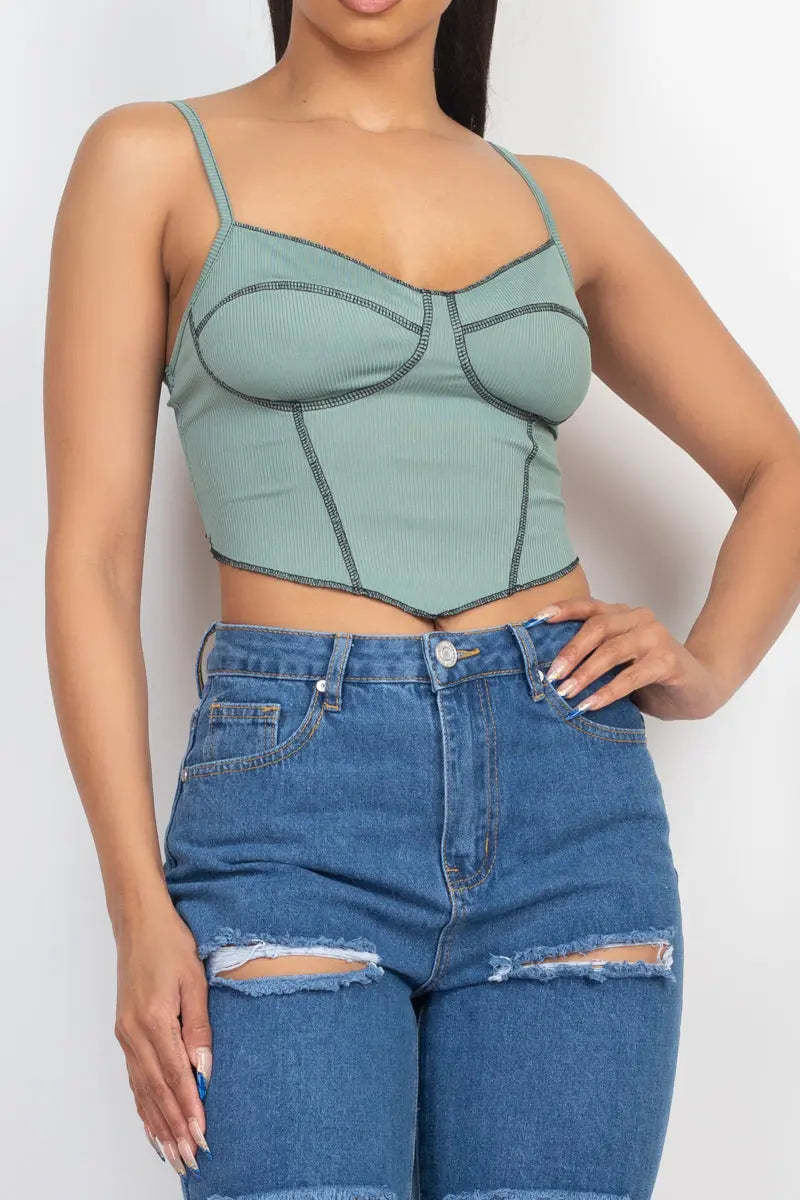 Bustier Sleeveless Ribbed Top Sunny EvE Fashion