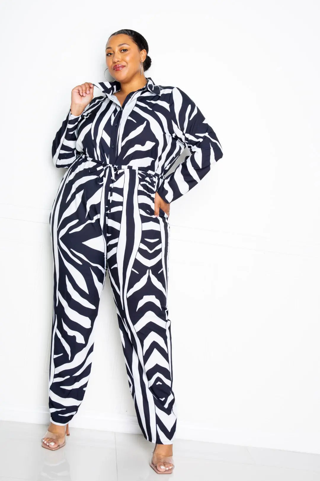 Button Up Long Sleeve  Jumpsuit Sunny EvE Fashion