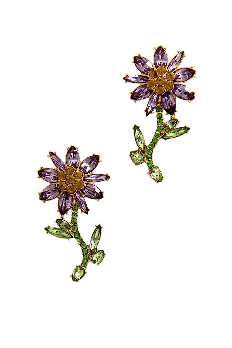 Modern Multi Rhinestone Flower Earring Sunny EvE Fashion