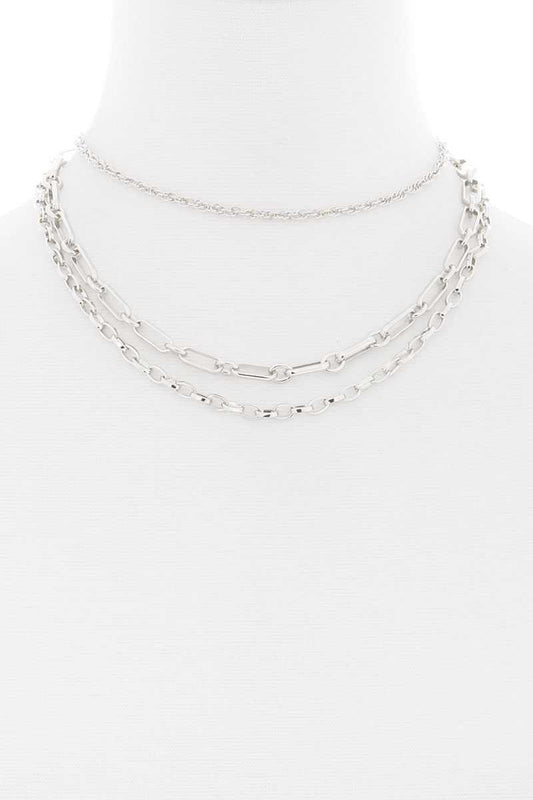 3 Layered Metal Chain Necklace Sunny EvE Fashion