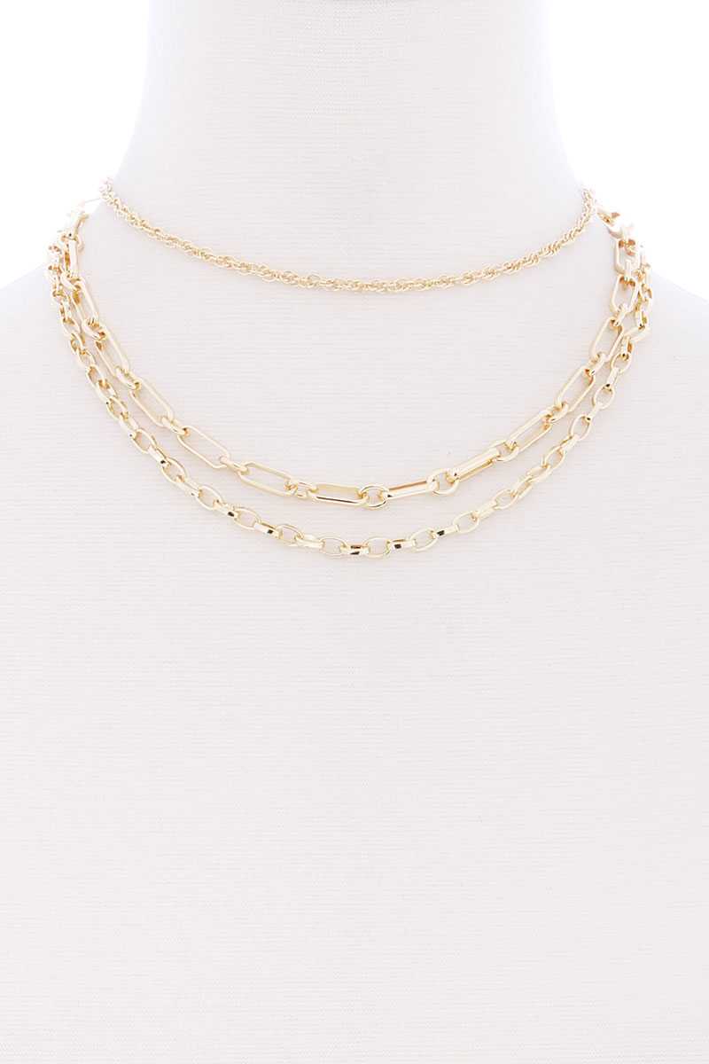 3 Layered Metal Chain Necklace Sunny EvE Fashion