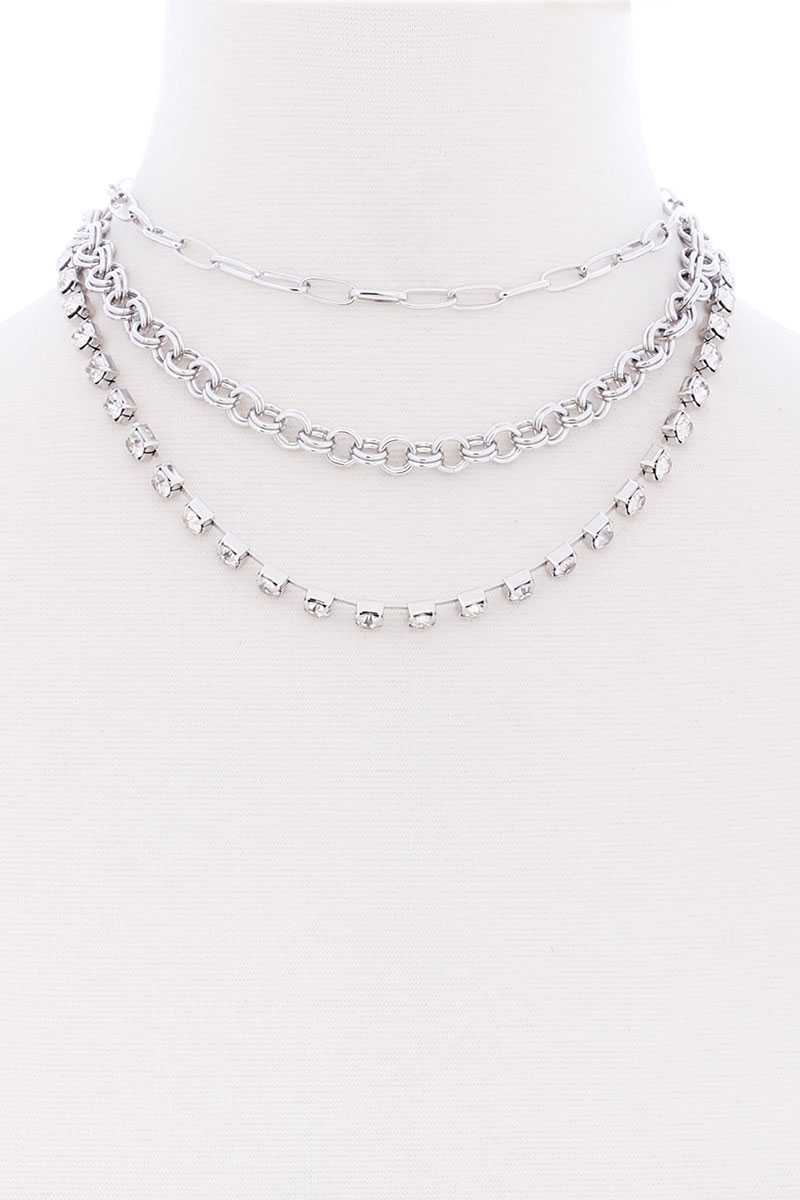 3 Layered Multi Metal Chain Necklace Sunny EvE Fashion