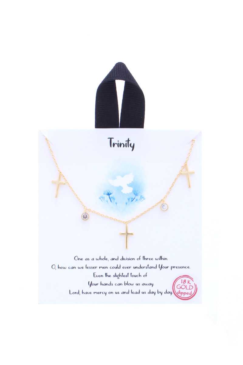 Trinity Cross Charm Message Necklace Sunny EvE Fashion