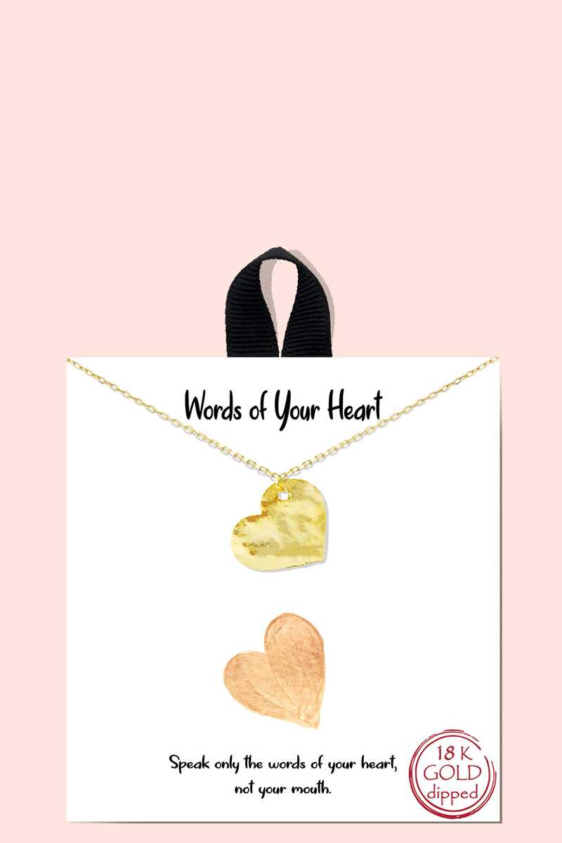 18k Gold Rhodium Dipped Words Of Your Heart Necklace Sunny EvE Fashion
