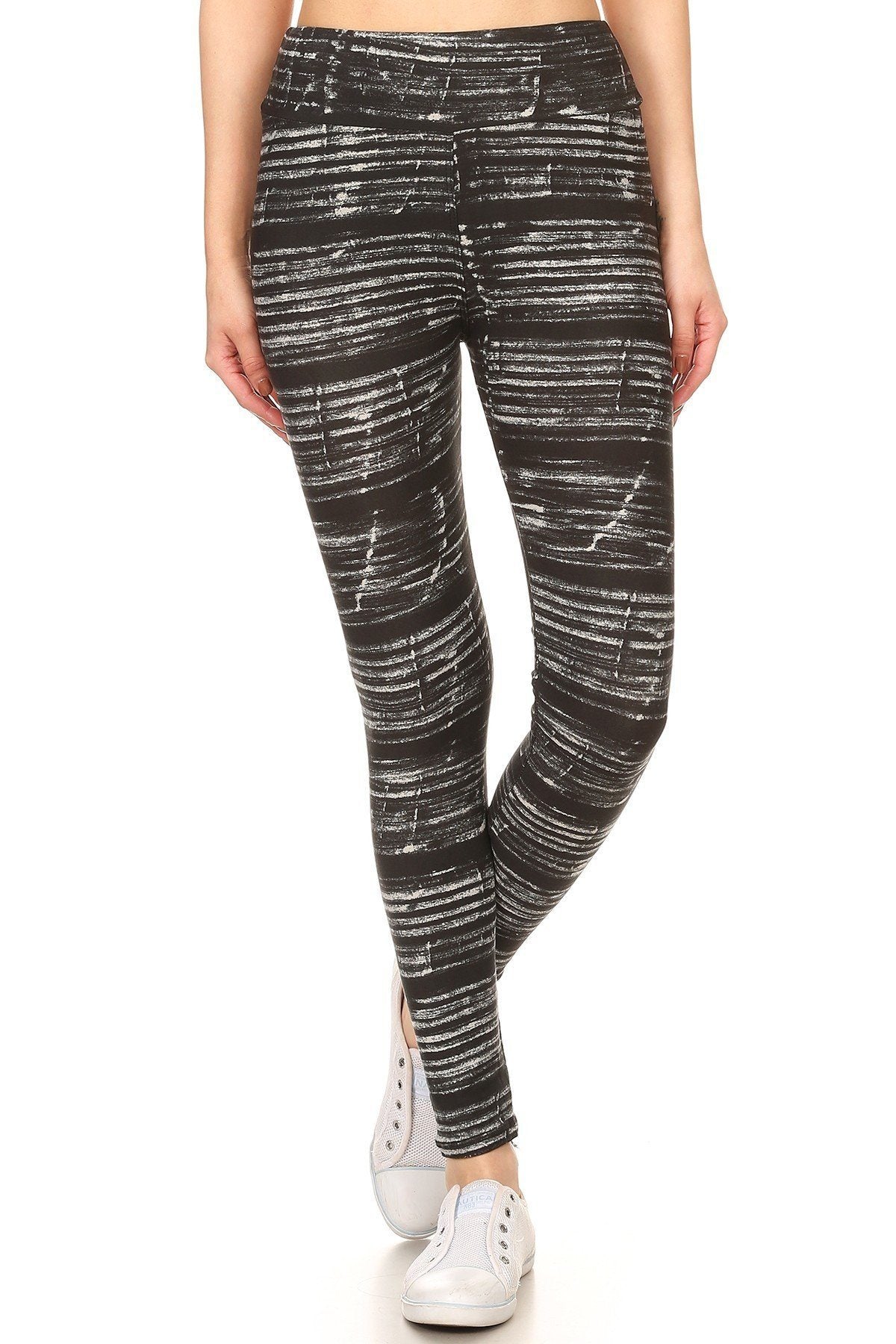 Yoga Style Banded Lined Multicolor Print, Full Length Leggings In A Slim Fitting Style With A Banded High Waist Sunny EvE Fashion