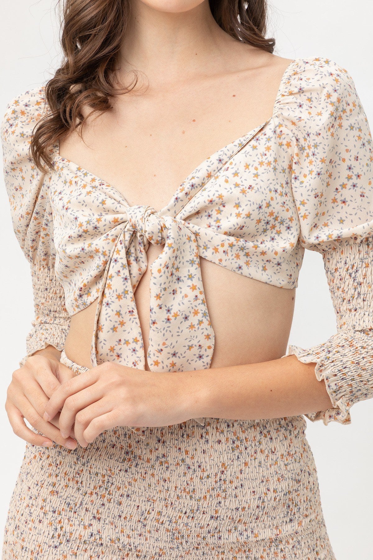 Front Tie Woven Printed Top Sunny EvE Fashion