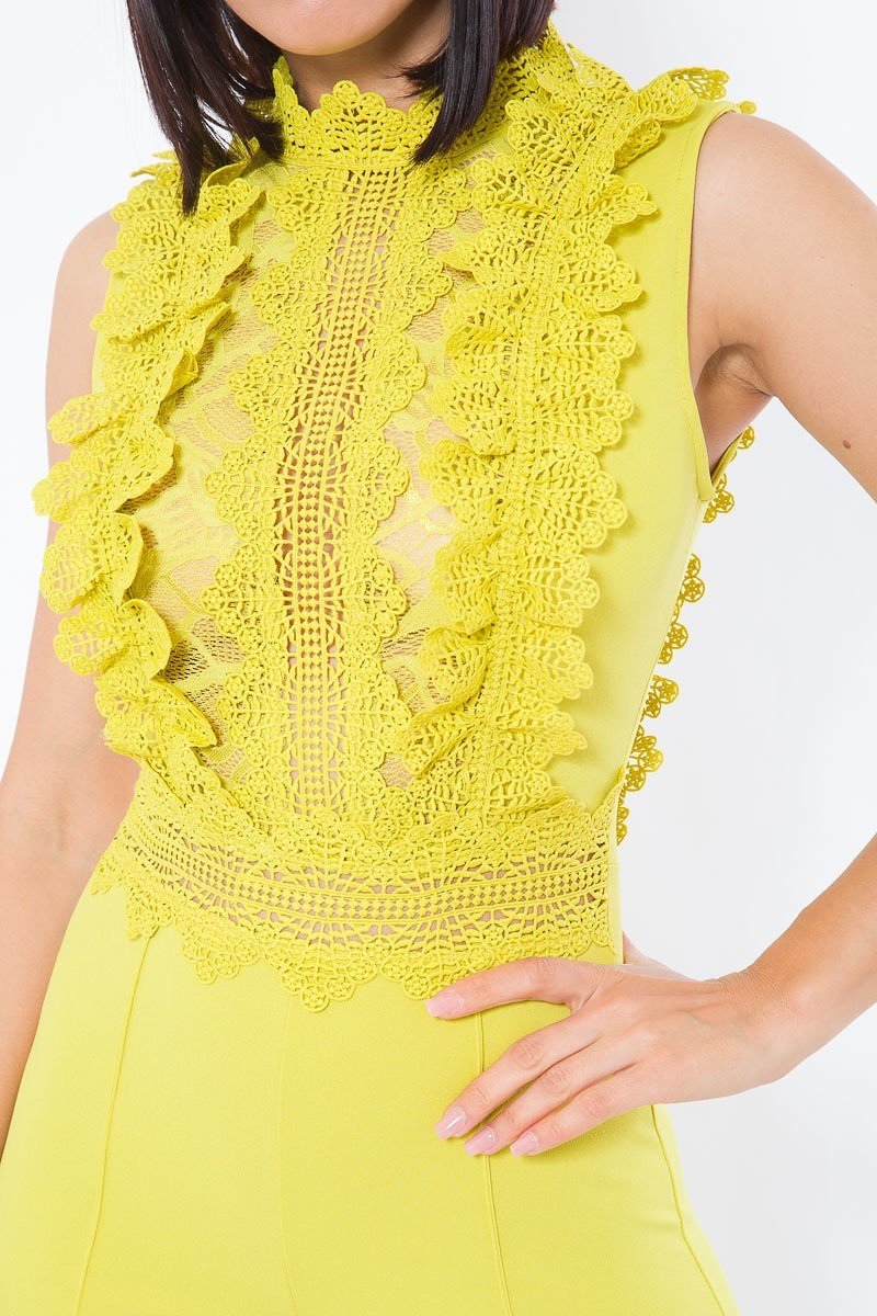 Crochet Lace Combined Bodice Jumpsuit Sunny EvE Fashion