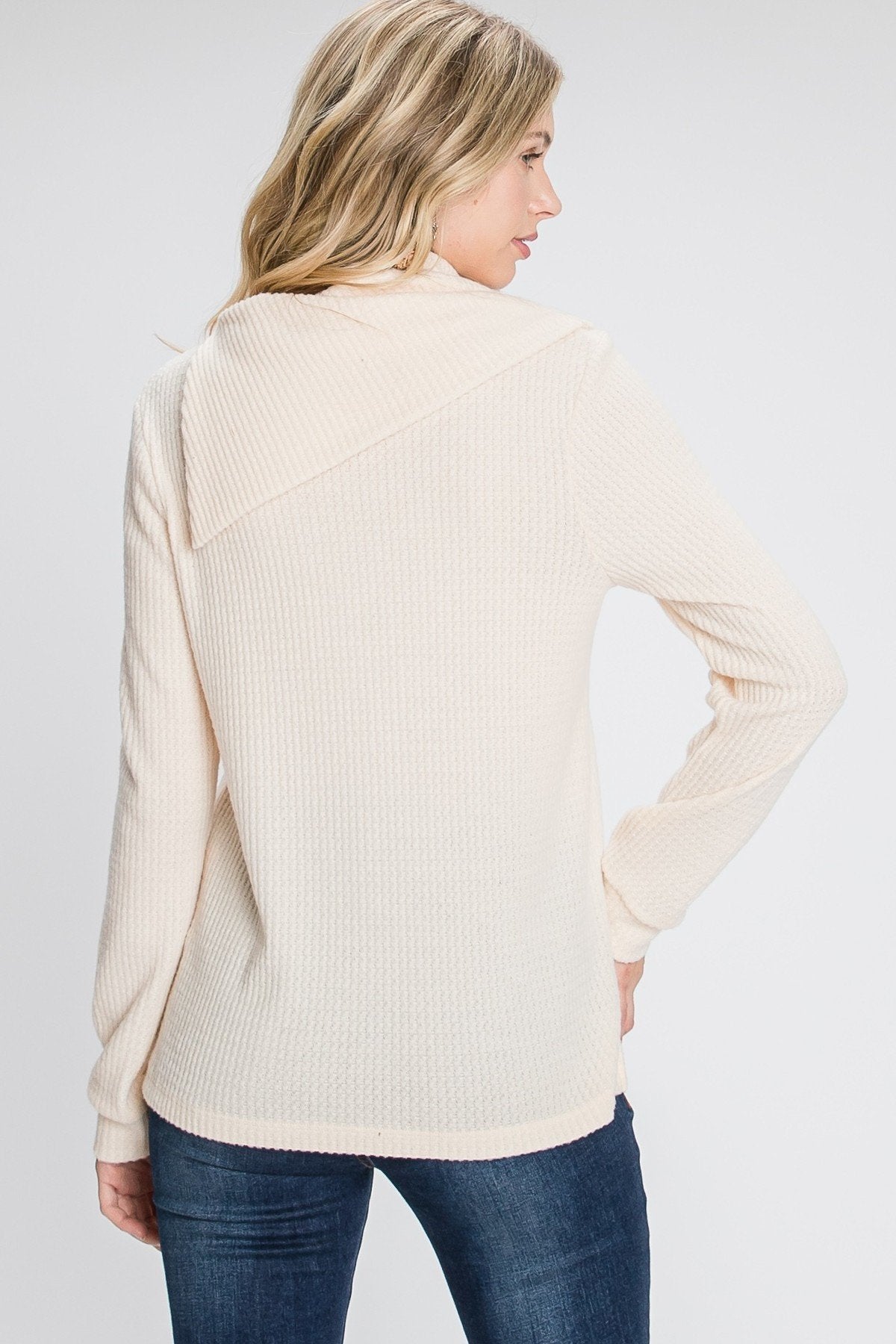 Buttoned Flap Mock Sweater Sunny EvE Fashion