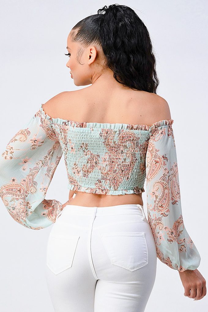 Boho Chic Off Shoulder Cropped Blouse Top Sunny EvE Fashion