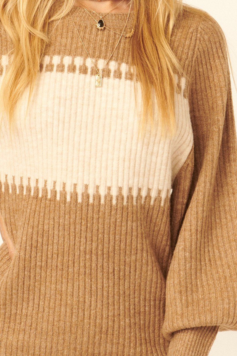 A Ribbed Knit Sweater Mini Dress Sunny EvE Fashion