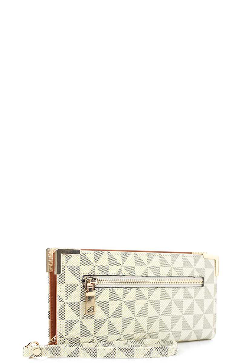 Stylish Triangle Monogram Design Zipper Hand Wallet Sunny EvE Fashion