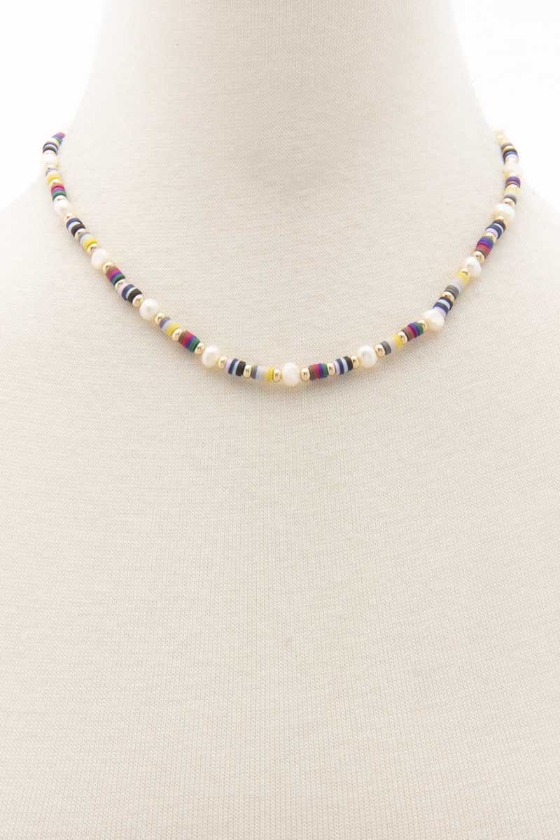Heishing Pearl Bead Necklace Sunny EvE Fashion