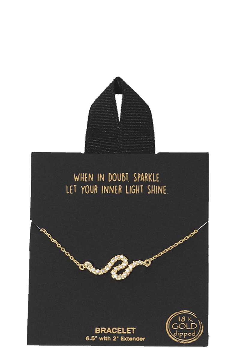 Gold Rhodium Dipped Wave Pendant Bracelet Sunny EvE Fashion