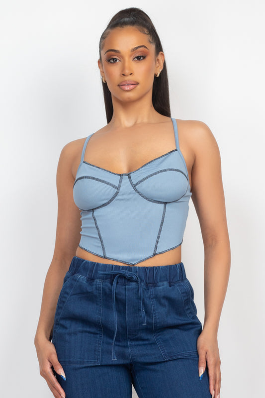 Bustier Sleeveless Ribbed Top Sunny EvE Fashion