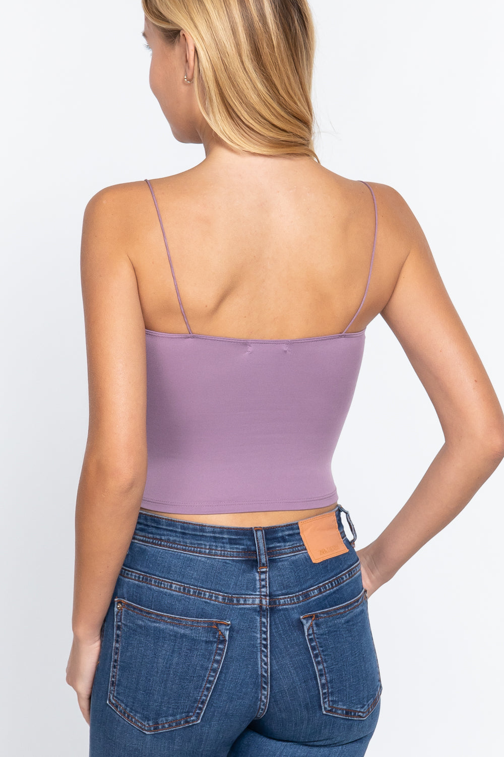 Elastic Strap Two Ply Dty Brushed Knit Cami Top Sunny EvE Fashion