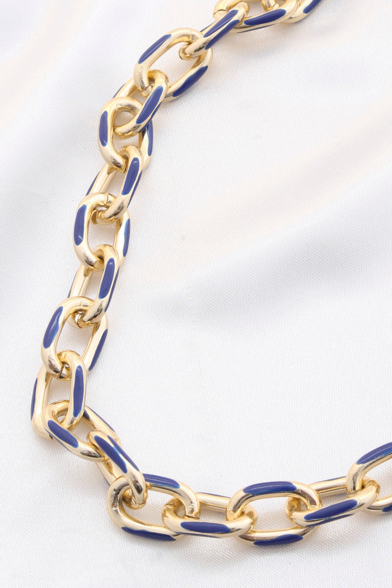 Color Metal Oval Link Necklace Sunny EvE Fashion