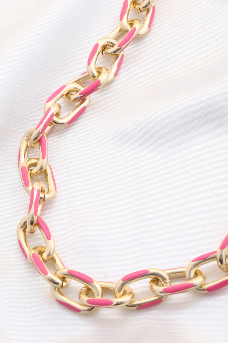 Color Metal Oval Link Necklace Sunny EvE Fashion