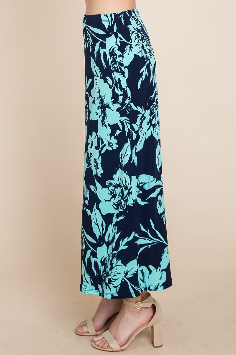 Floral Printed Maxi Skirt With Elastic Waistband Sunny EvE Fashion