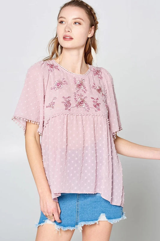 This Detailed Lace Trimmed Bubble Chiffon Blouse Sunny EvE Fashion