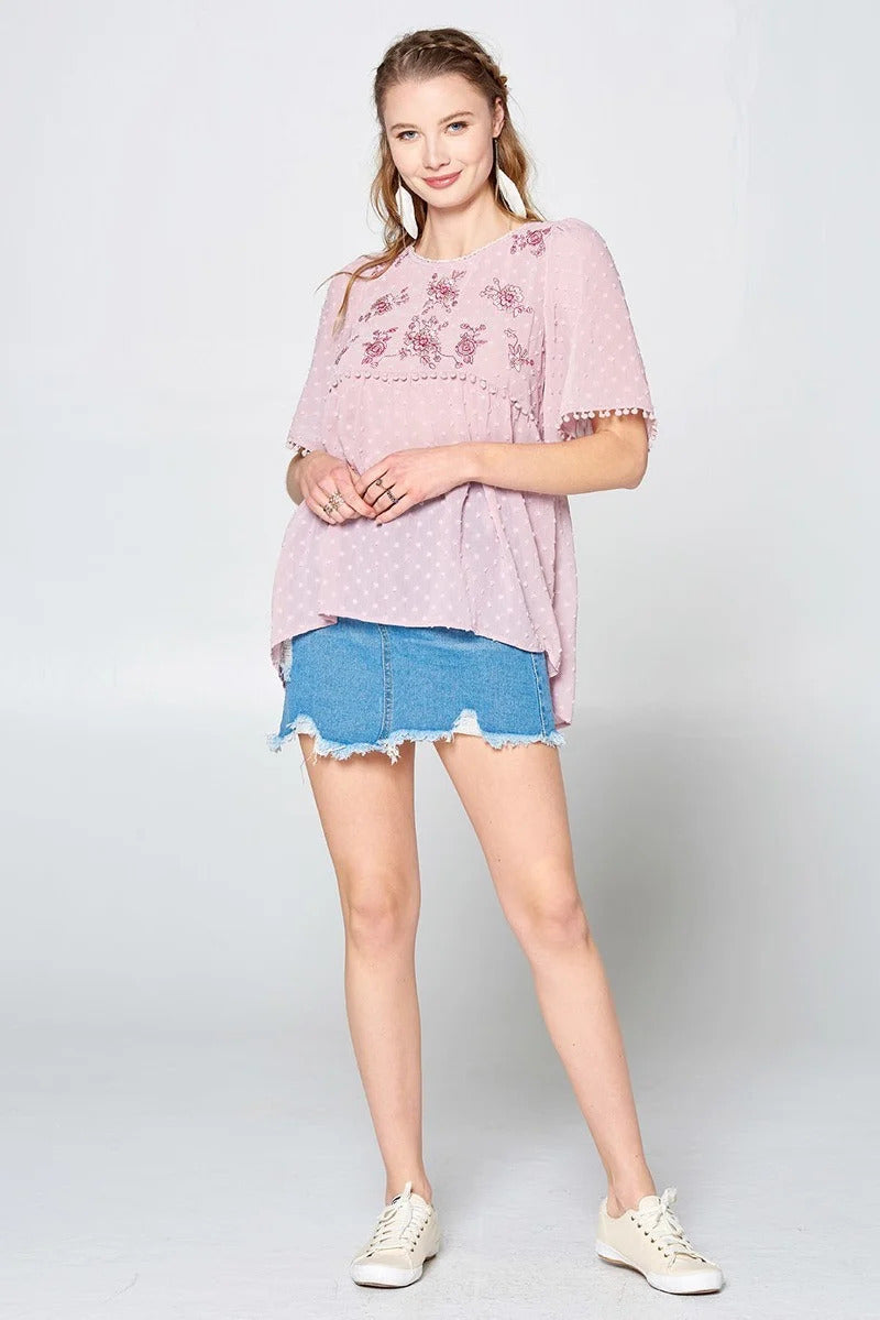 This Detailed Lace Trimmed Bubble Chiffon Blouse Sunny EvE Fashion