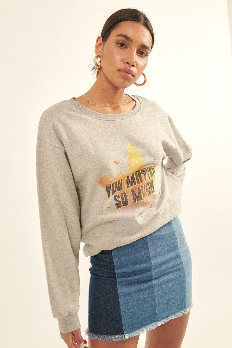 Vintage-style, Multicolor Star French Terry Knit Graphic Sweatshirt Sunny EvE Fashion