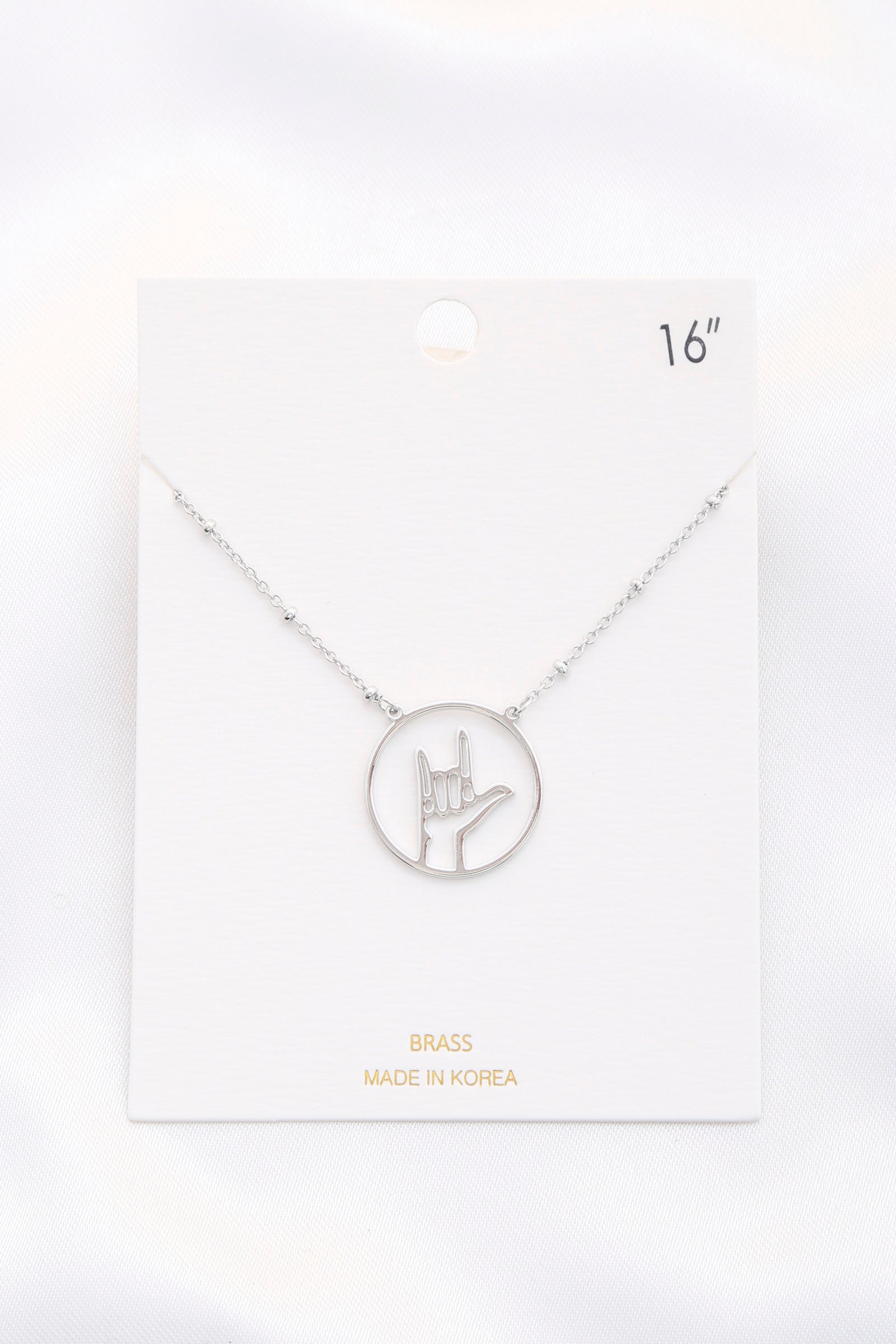 Open Peace Hand Sign Necklace Sunny EvE Fashion