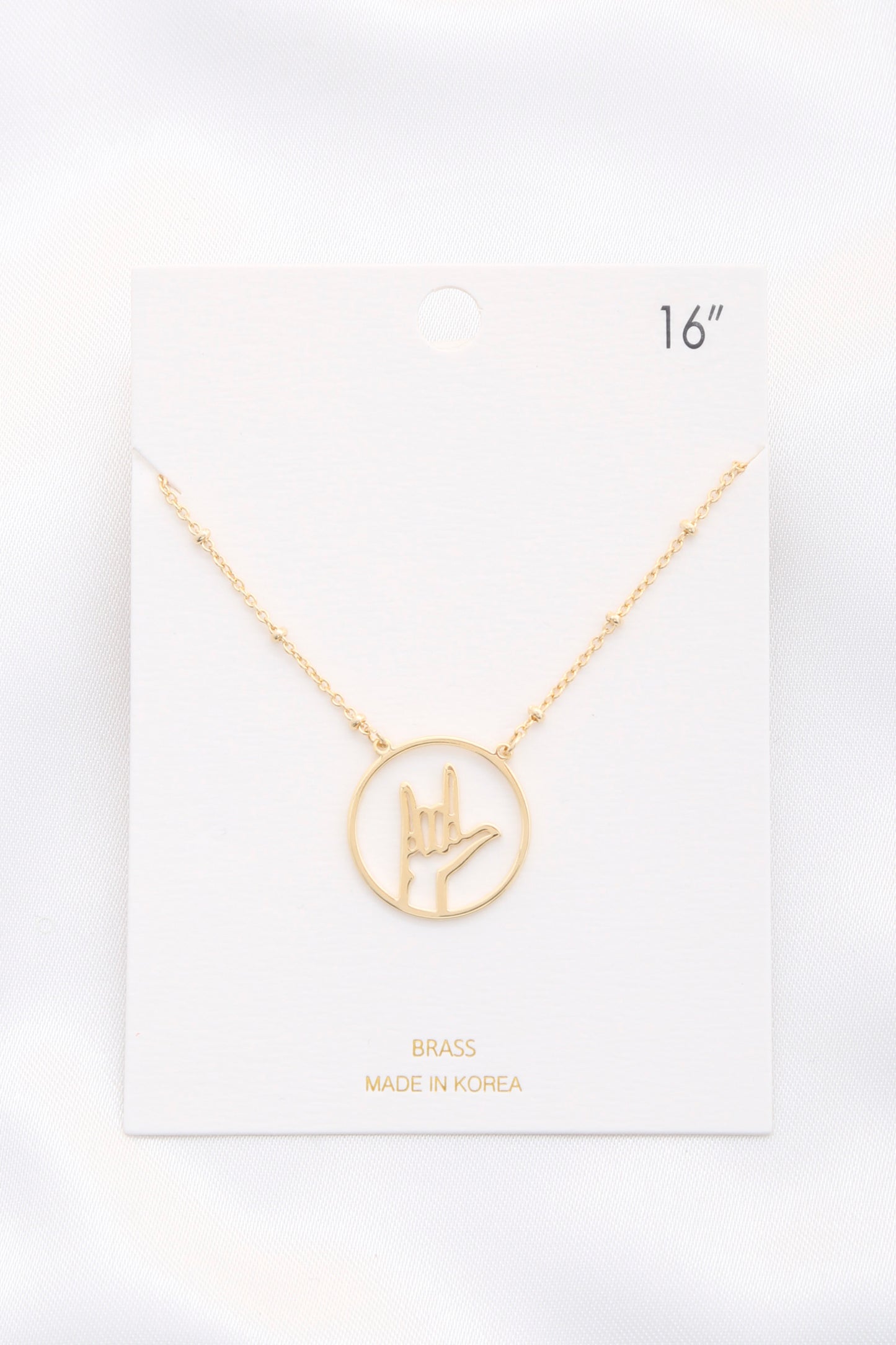Open Peace Hand Sign Necklace Sunny EvE Fashion