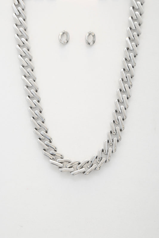 Rectangle Link Metal Necklace Sunny EvE Fashion