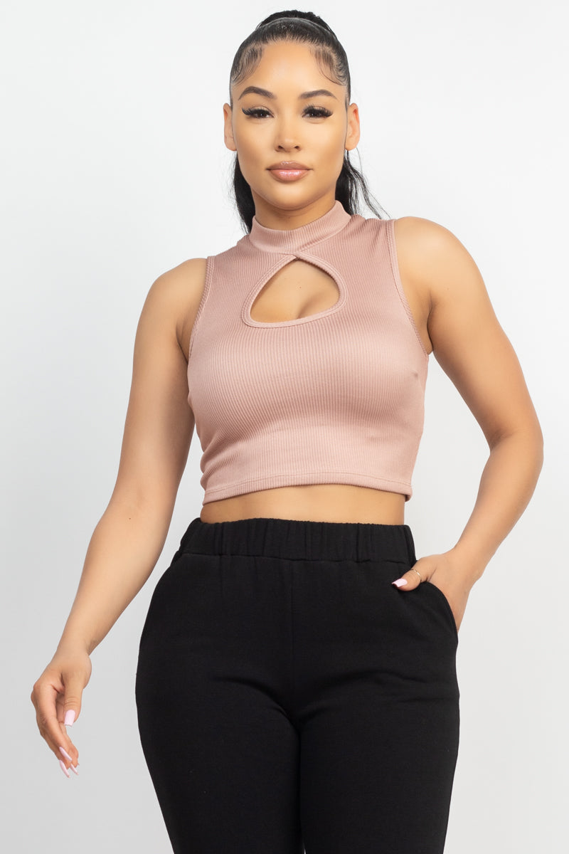 Mock Keyhole-front Crop Top Sunny EvE Fashion