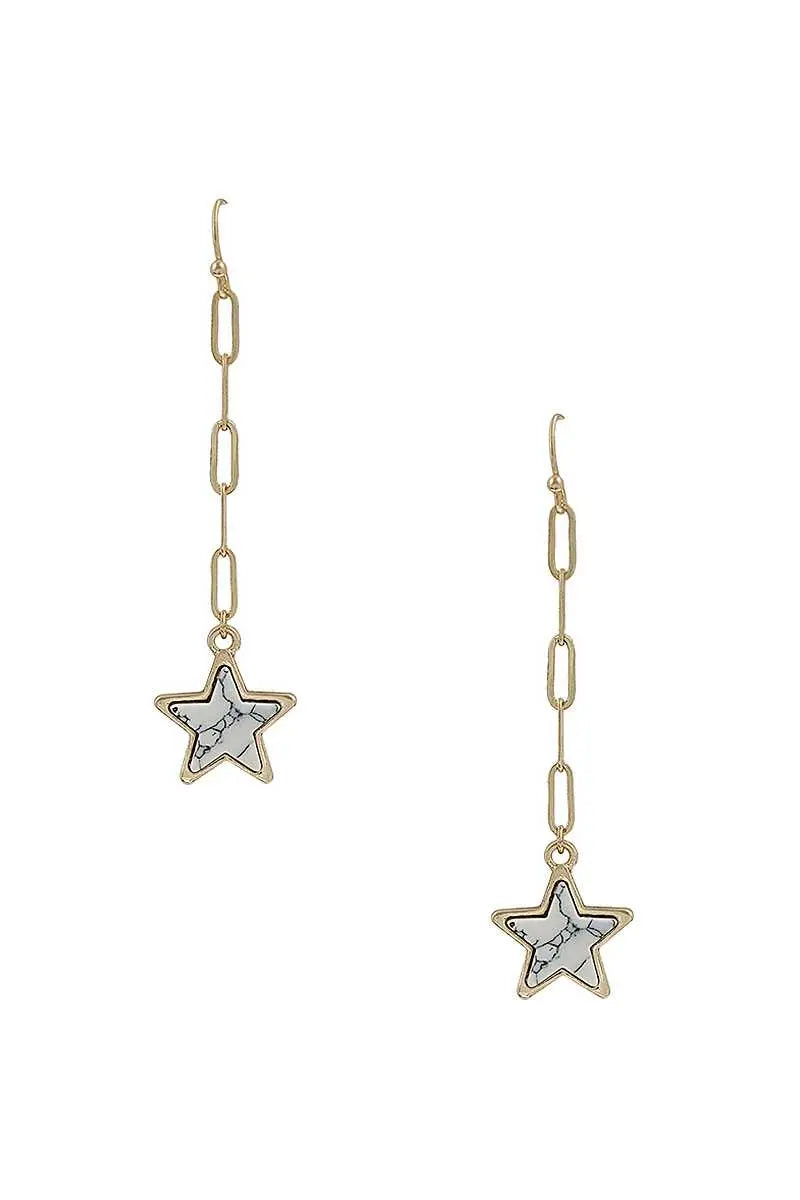 Chain Link Marble Star Earring Sunny EvE Fashion