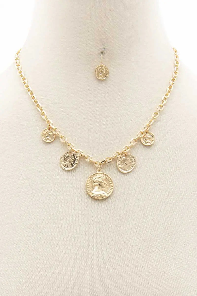 Coin Charm Oval Link Necklace Sunny EvE Fashion